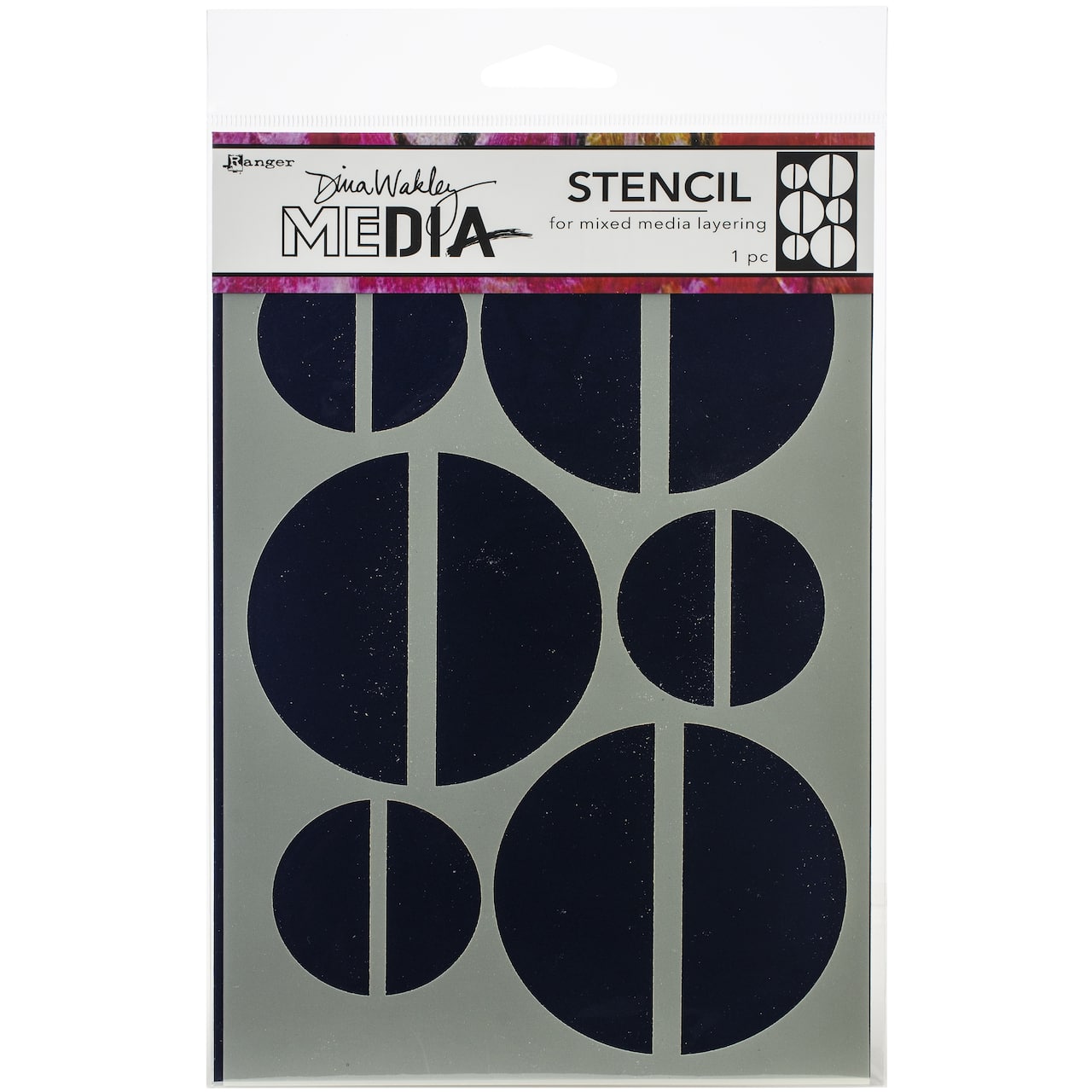 Dina Wakley Media Large Halves Stencil, 6&#x22; x 9&#x22;